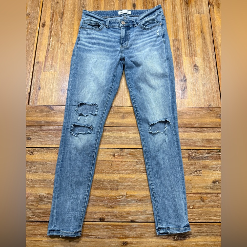 BKE Payton Mid Rise Ankle Skinny Distressed Blue Women's Jeans